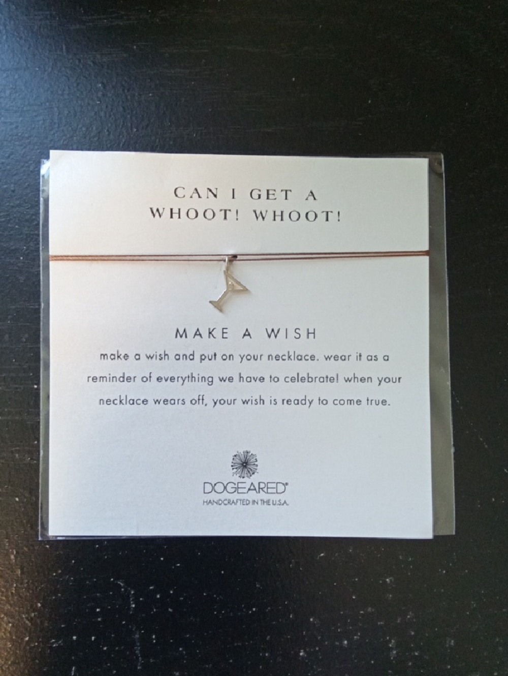New In original Packaging- Dogeared Martini Charm Necklace
